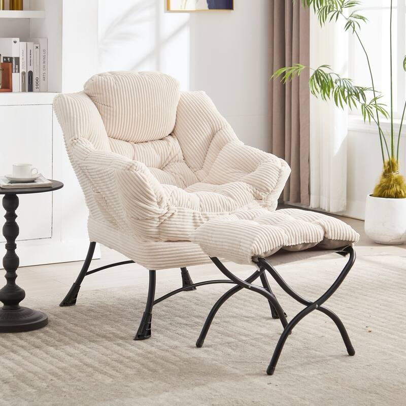 Modern Lounge Accent Chair with Armrests and a Side Pocket