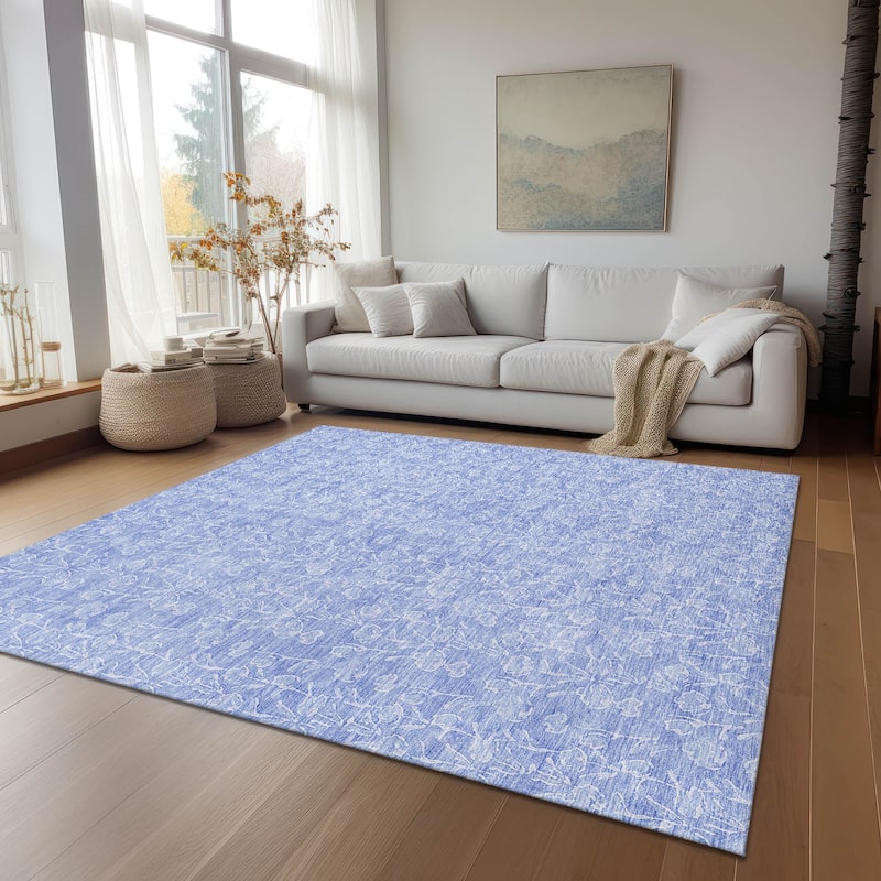 Machine Washable Indoor/ Outdoor Chantille Modern Floral Impressions Rug