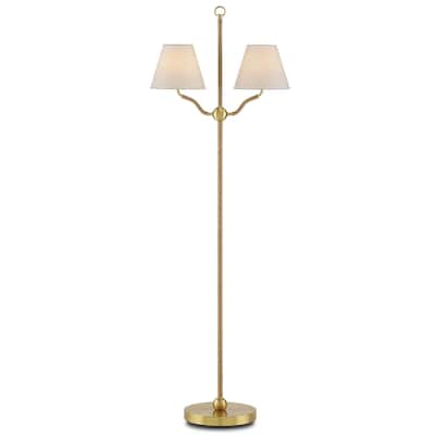 Currey & Company Sirocco Brass Floor Lamp - 56"h x 18.75"w x 10"d