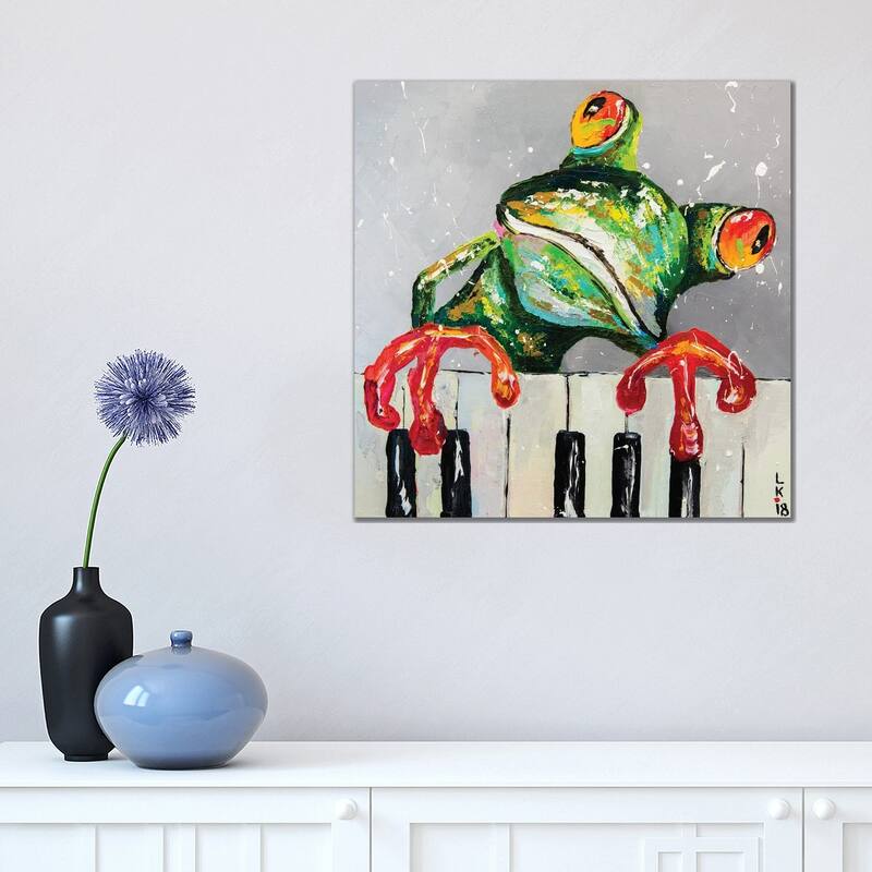 iCanvas "I'm Only The Piano Player" by KuptsovaArt Canvas Print - 18x18x1.5