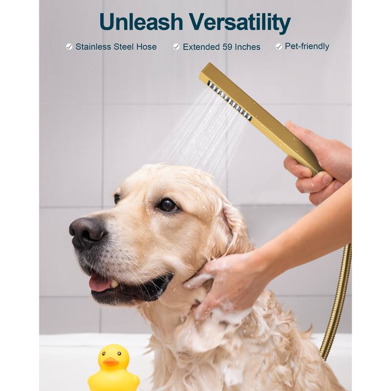 GRANDJOY 10" Rainfall Showerhead Bathroom Shower System Shower Faucets with Anti-Scald Valve