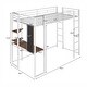 preview thumbnail 6 of 27, Twin Metal Loft Bed with 2 Shelves and one Desk staircase