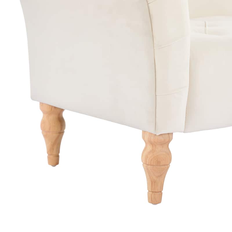 Christopher Knight Home - Larkspur Velvet Upholstered Bench with Rolled Arms and Button Tufting