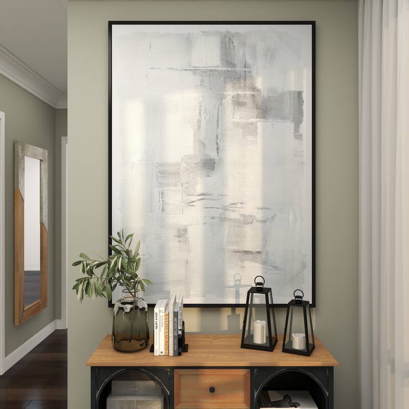 Canvas Abstract Living Room Framed Wall Art with Black Frame