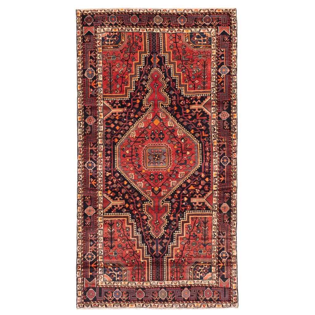 ECARPETGALLERY Hand-knotted Anatolian Vintage Black, Red Wool Rug - 4'7 x 8'7