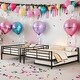 preview thumbnail 1 of 11, Modern Silver Full XL/Queen Bunk Bed with Trundle-Durable Iron Frame & Safety Features Triple Bunk Black