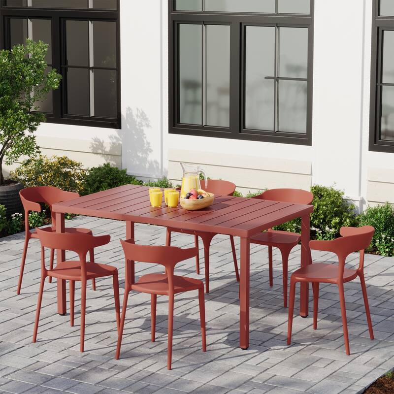Frond and Form 6-Person Outdoor Rectangular Dining Set