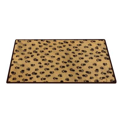 Paw Print Waterproof Washable Dog Fleece Blanket - Yellow - One Size
