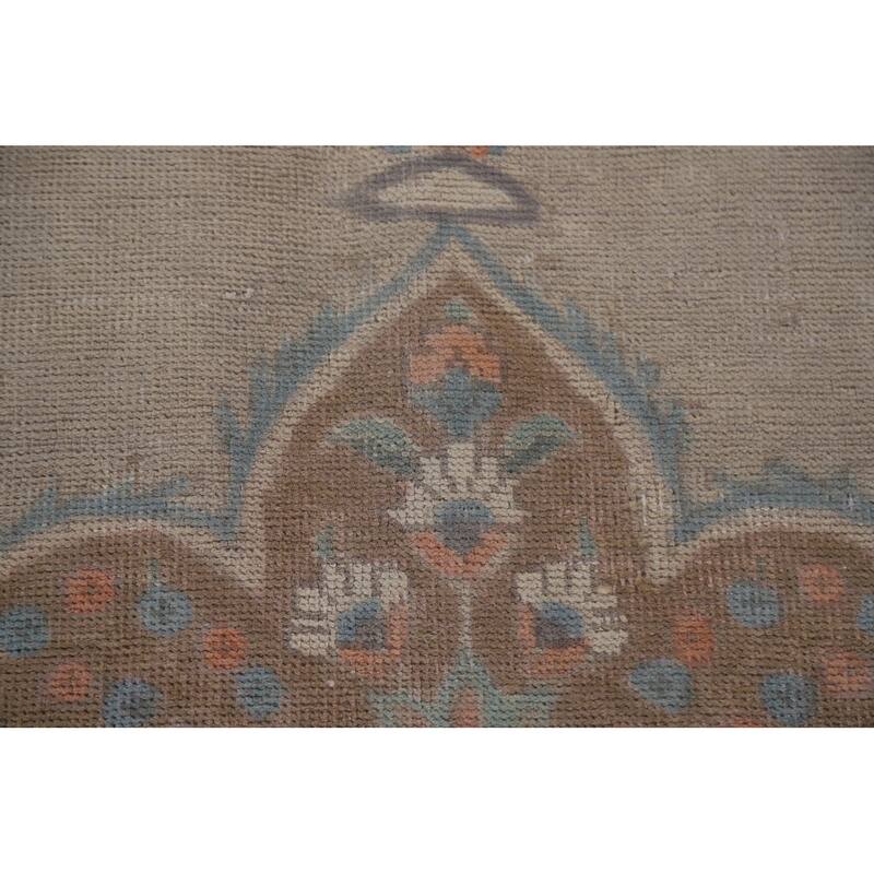Hand Knotted Oriental 100% Wool Carpet Traditional Floral Beige & Ivories Tabriz Area Rug - 12' 11'' X 9' 9''