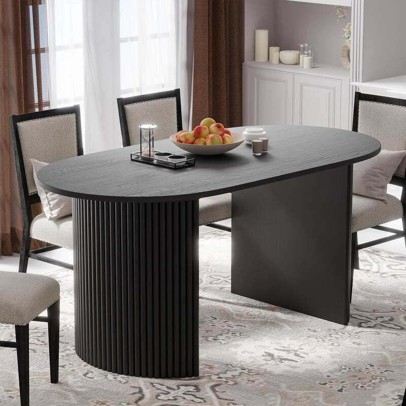 67" Nordic Style Oval Dining Table - for 6 People - Black - 67*30