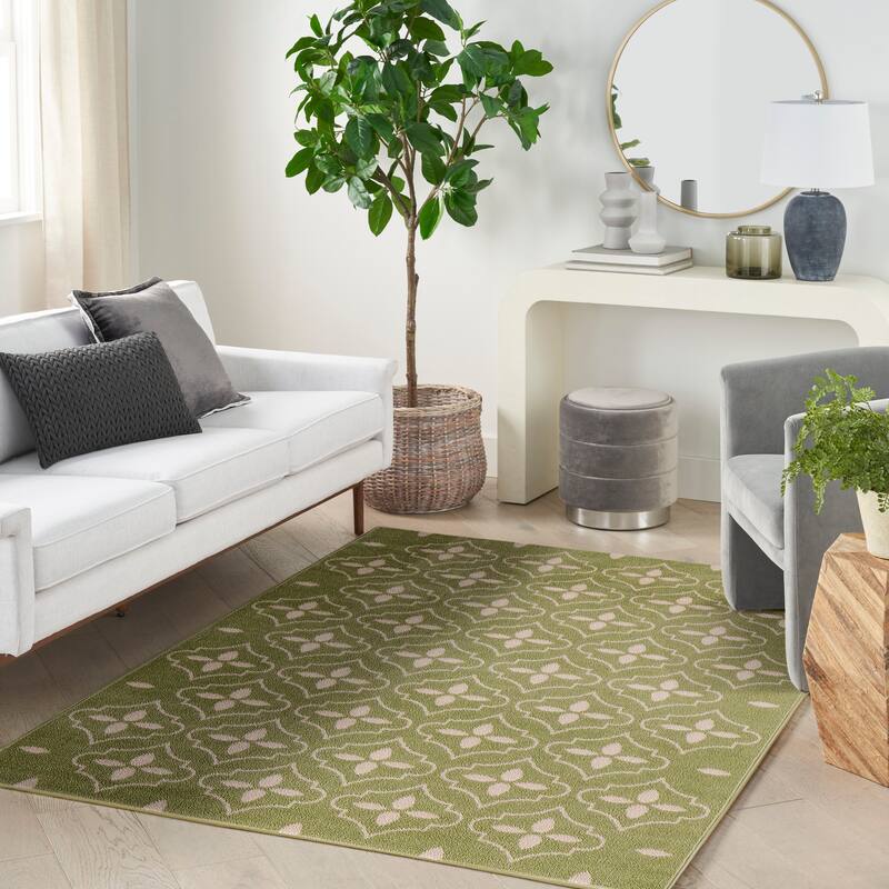 Nourison Sandy Indoor / Outdoor Blue Moroccan Area Rug