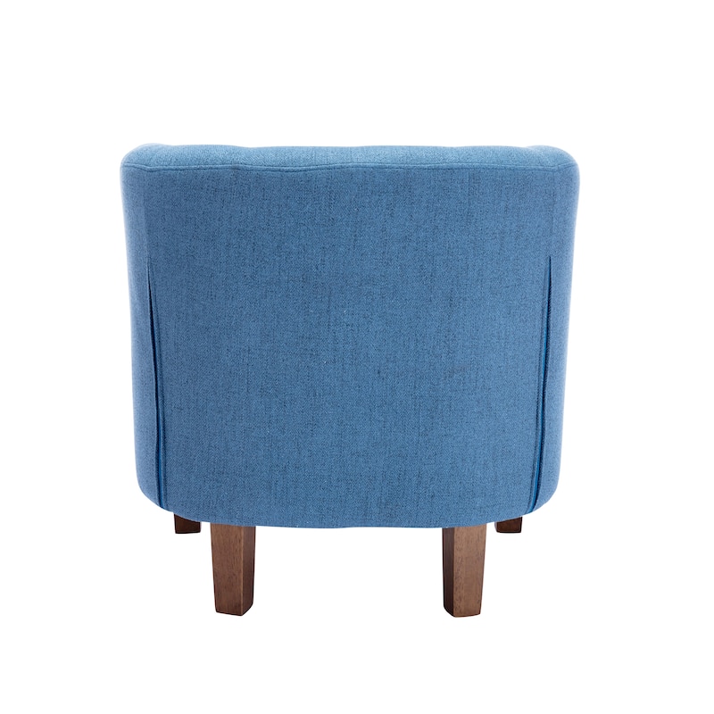 Porthos Home Kady Fabric Barrel Accent Chair with Rubberwood Legs