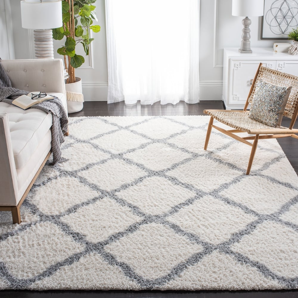 SAFAVIEH Parma Shag Salina Trellis 1.2-inch Thick Rug