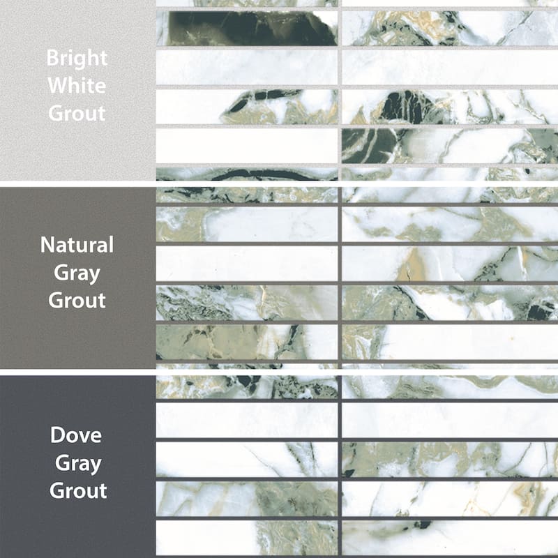 Merola Tile Touche Brick Stacked Jade 11-3/4" x 11-3/4" Porcelain Mosaic Floor and Wall Tile - (1 Tile)