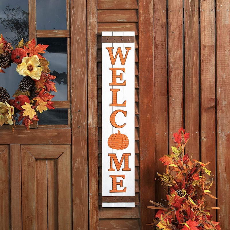 Glitzhome 42"H Fall Wooden "WELCOME" Porch Sign - Welcome