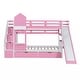 preview thumbnail 37 of 50, Twin-Over-Twin Castle Style Bunk Bed with 2 Drawers 3 Shelves and Slide