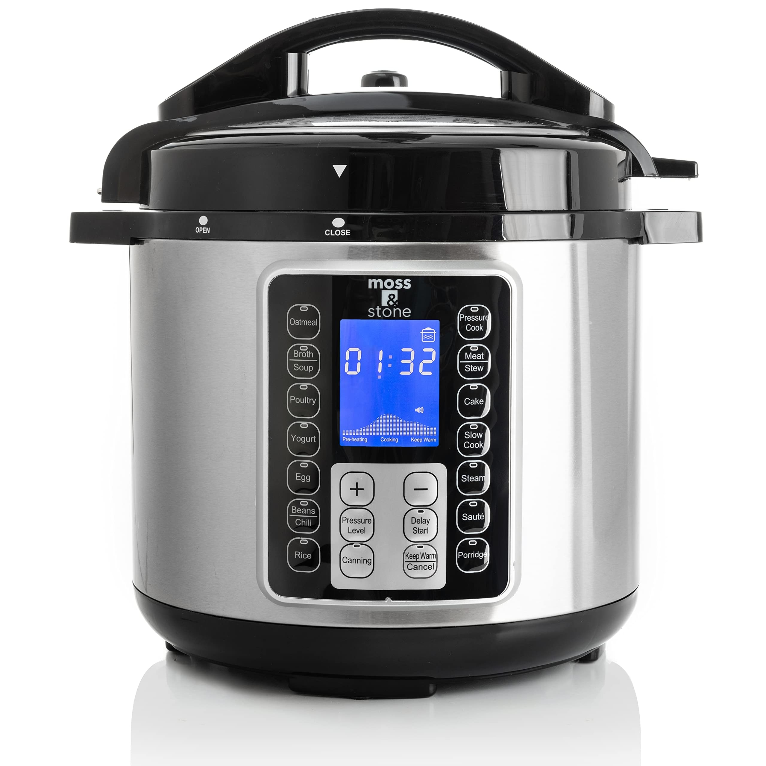 Salton Stainless Steel Rice Cooker and Steamer, One Touch Automatic Cooking, Steaming Basket Included, Easy to Clean