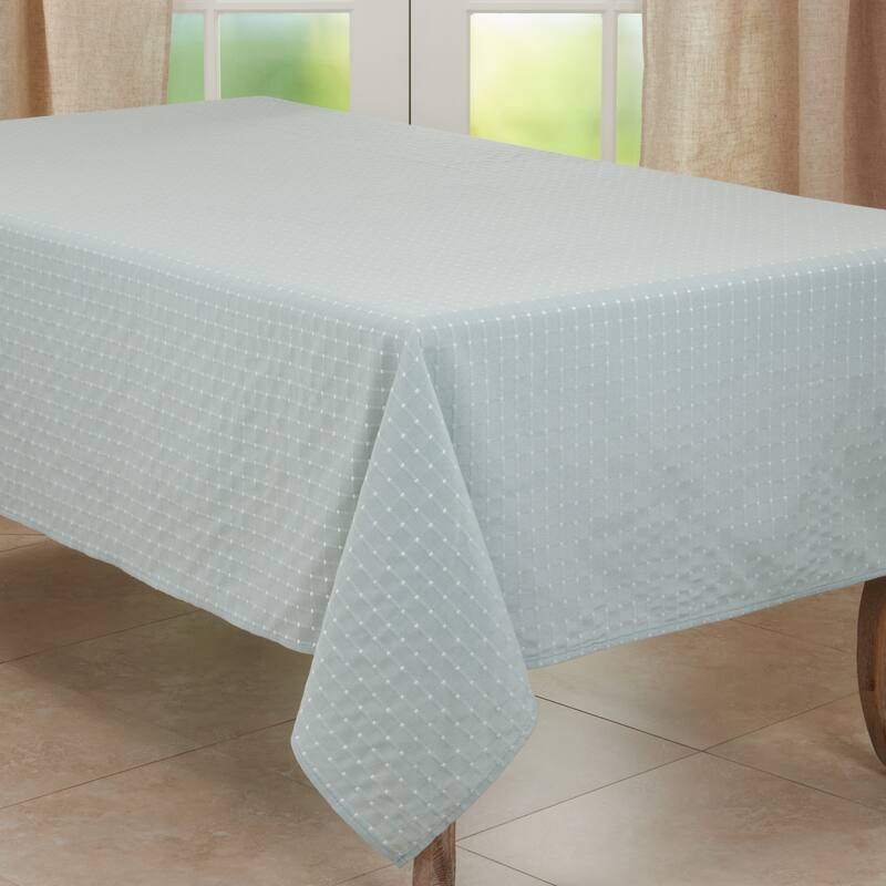 Cotton Blend Tablecloth With Stitched Line Design