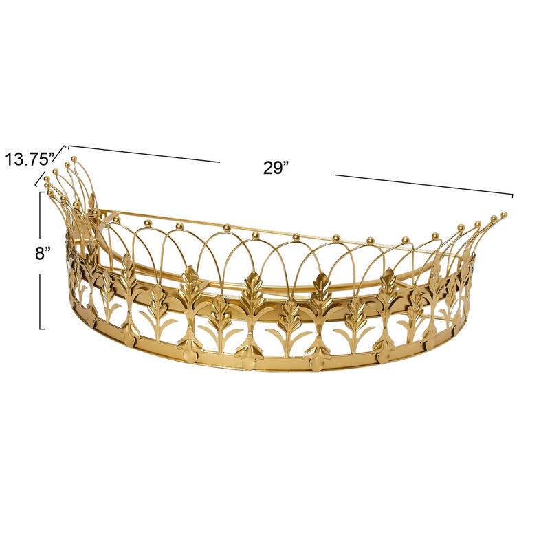 Decorative Metal Curtain or Canopy Crown - 29.0"L x 13.8"W x 7.9"H