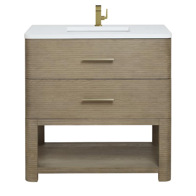 James Martin Vanities D704-V36-3WZ Lucian 36" Free Standing Single - Pebble Oak