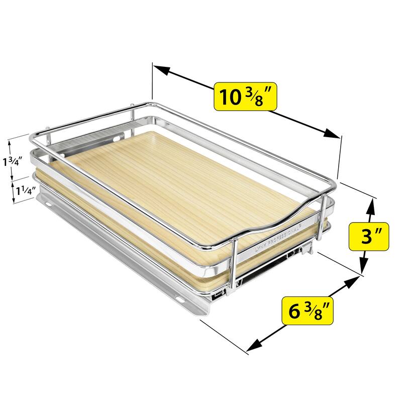 LYNK PROFESSIONAL® Élite™ Pull Out Spice Rack Organizer for Cabinet - 6-1/4 inch Wide - Lifetime Ltd Warranty, Wood - 6.3in Wood