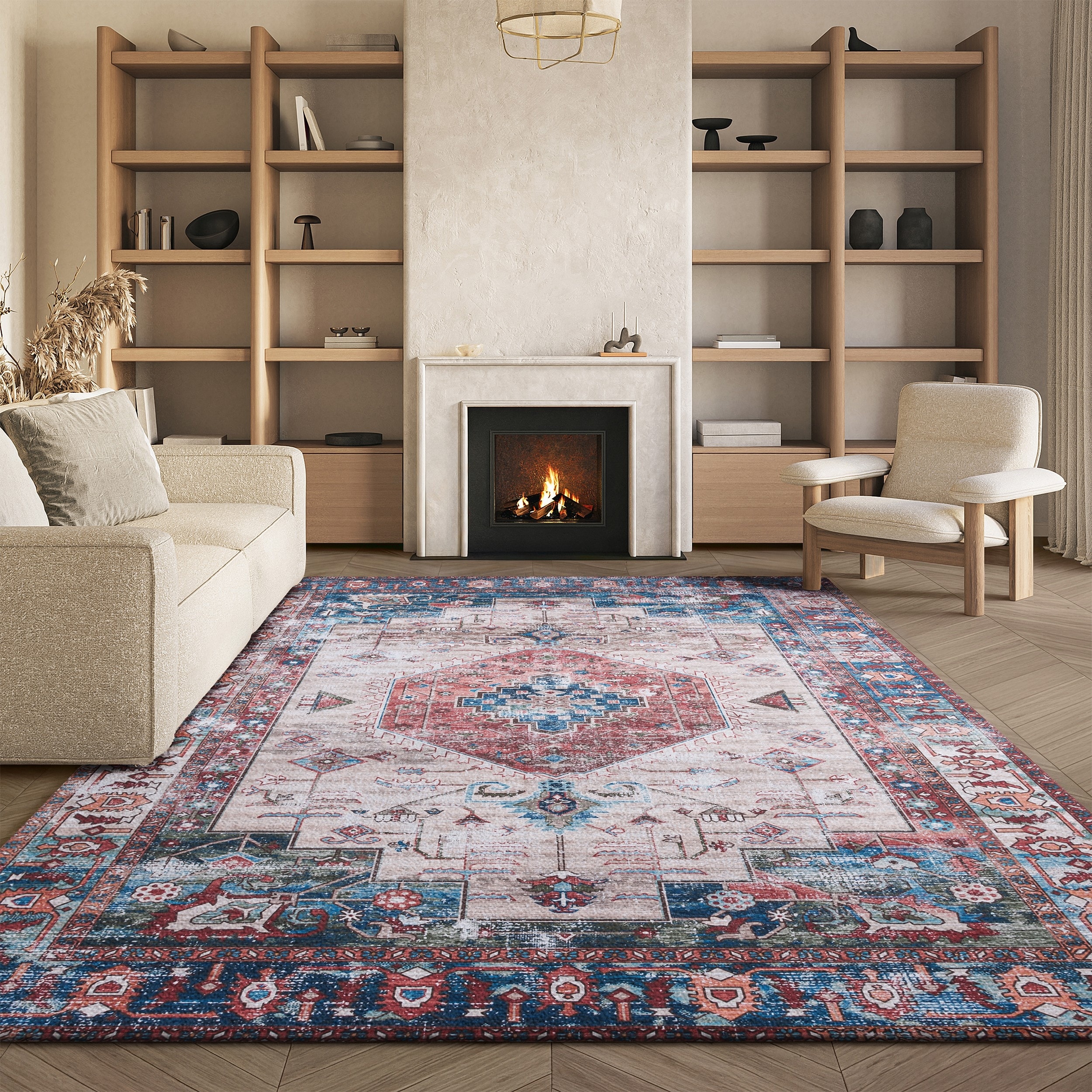 SAFAVIEH Tucson Godelieve Transitional Machine Washable Rug.