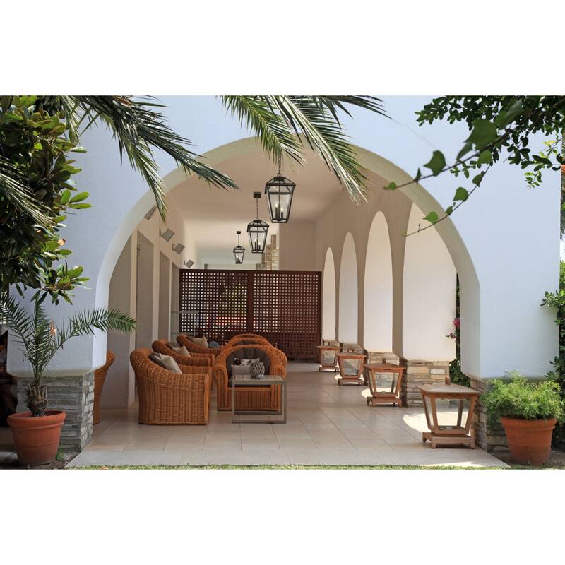 Roseto ZP37345 Calvin 3 Light 12" Wide Outdoor Taper Candle Pendant