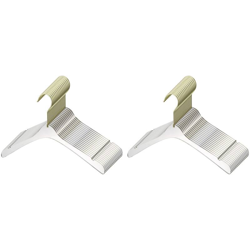 YBM Home Quality Acrylic Clear Hangers - Baby - Gold - 32 Pack