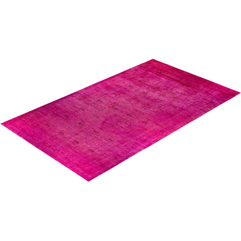 Overdyed, One-of-a-Kind Hand-Knotted Area Rug - Pink - 10' 1" x 17' 6"