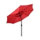 preview thumbnail 16 of 14, Lucent 9-foot Solar Led Lighted Patio Umbrella Red