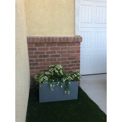 Durx-litecrete Lightweight Concrete Modern Long Cement Color Low Planter-Small - 23.2'x11.8'x12'