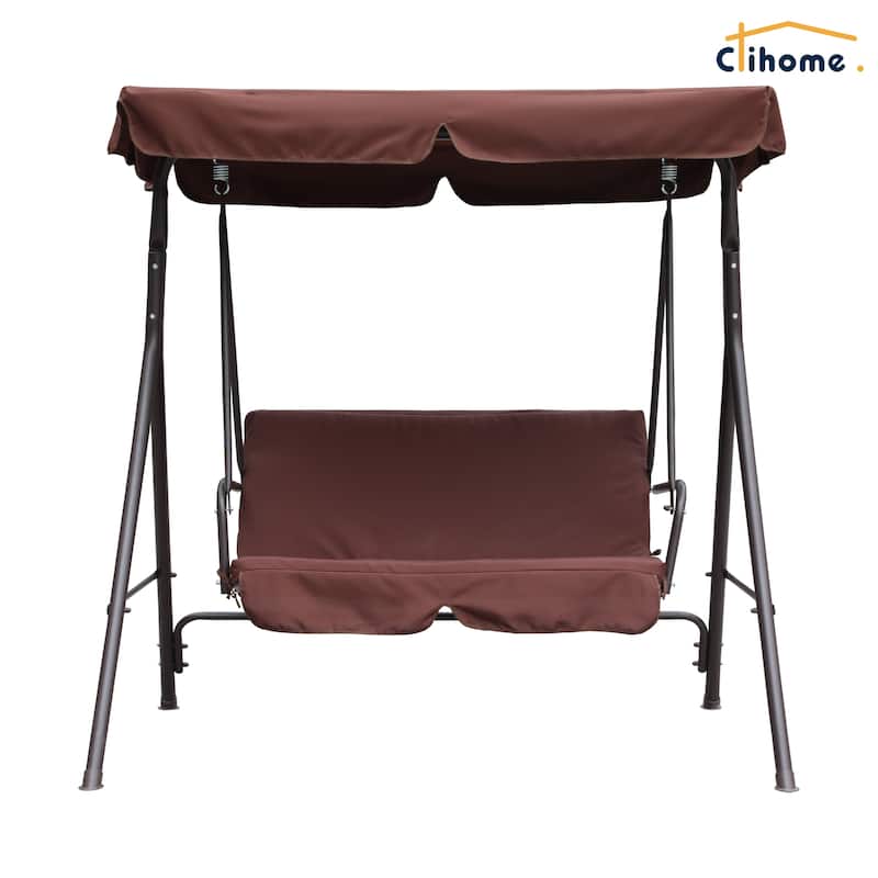 Clihome 2 Person Outdoor Porch Swing with Removable Cushions