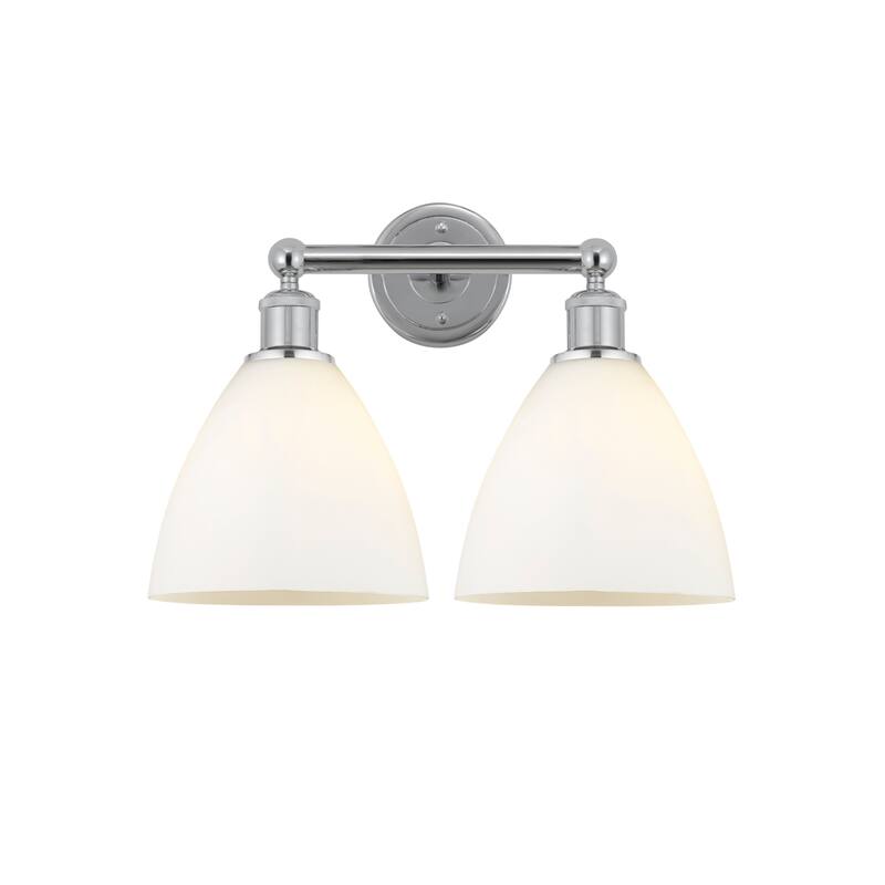 Innovations Lighting 616-2W-12-17 Bristol Vanity Bristol Glass 2 Light - Polished Chrome / Matte White