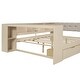 preview thumbnail 7 of 9, Full Size Platform Bed Frame with Storage Shelves, Drawers, Charging Station, and Upholstered Headboard, Easy Assembly, Cream