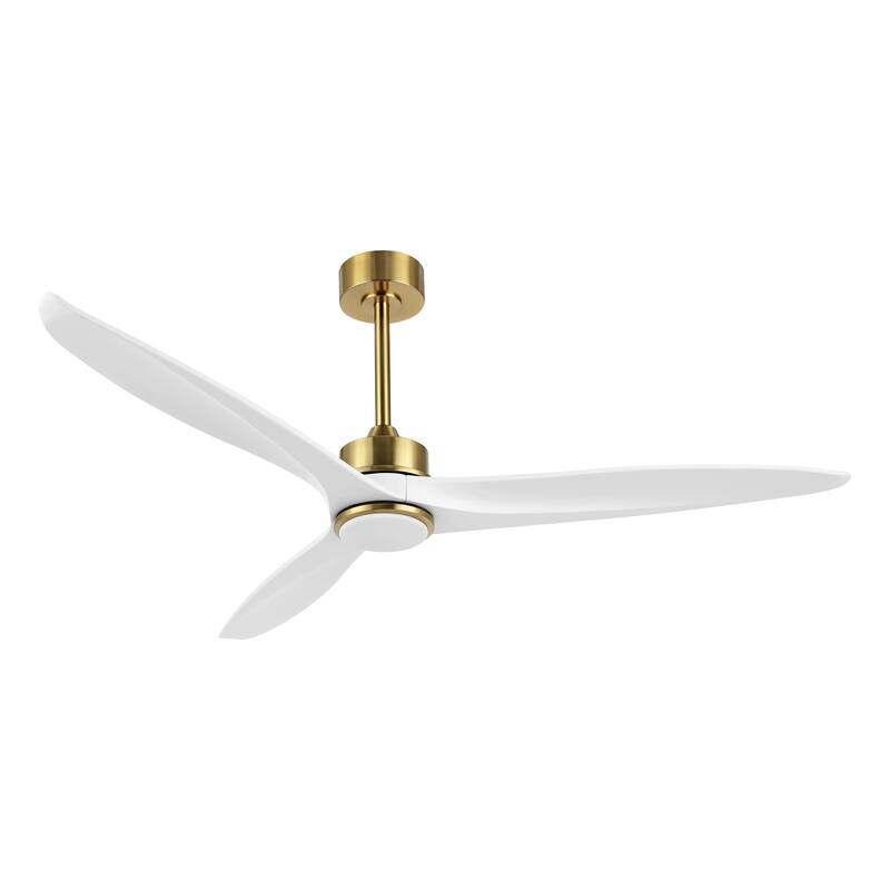 60" Solid Wood 3-Blade LED Ceiling Fan with Light Kit and Remote Control