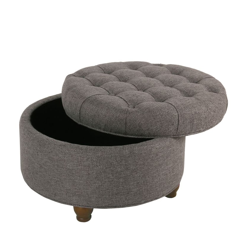 Copper Grove Lamentin Tufted Round Storage Ottoman