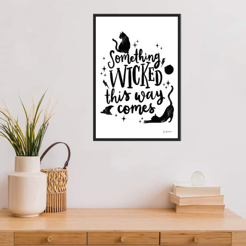 Amanti Art Sophisticated Spooky IV Cat Framed Canvas Wall Art