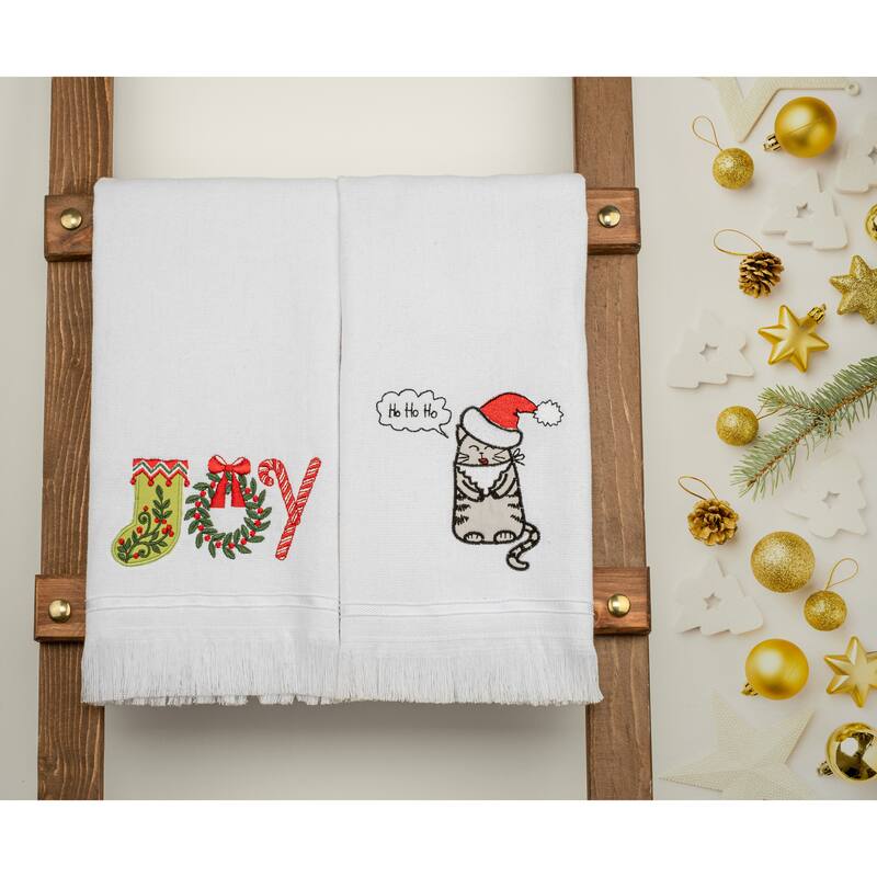 American Soft Linen Christmas Towel Set 100% Turkish Cotton 16x28 inches Christmas Hand Towels XMAS Gift