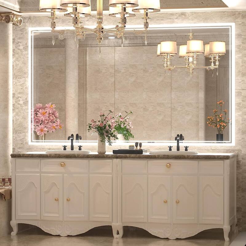 TokeShimi LED Bathroom Vanity Mirror, Anti-Fog Dimmable Wall Mirror - 60x36