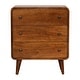 preview thumbnail 1 of 7, Artisan Furniture Mango solid Wood Mini Curved Chestnut Chest ,Brown,3 Drawers - N/A