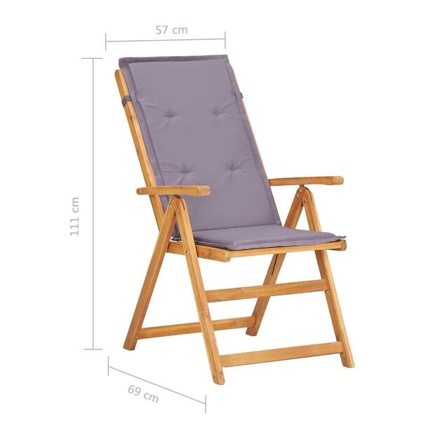 vidaXL Reclining Patio Chairs 2 pcs Brown Solid Acacia Wood Bed Bath & Beyond 31056466