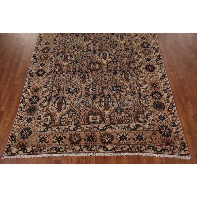 All-Over Bakhtiari Persian Vintage Area Rug Hand-Knotted Wool Carpet - 5'3" x 9'11"