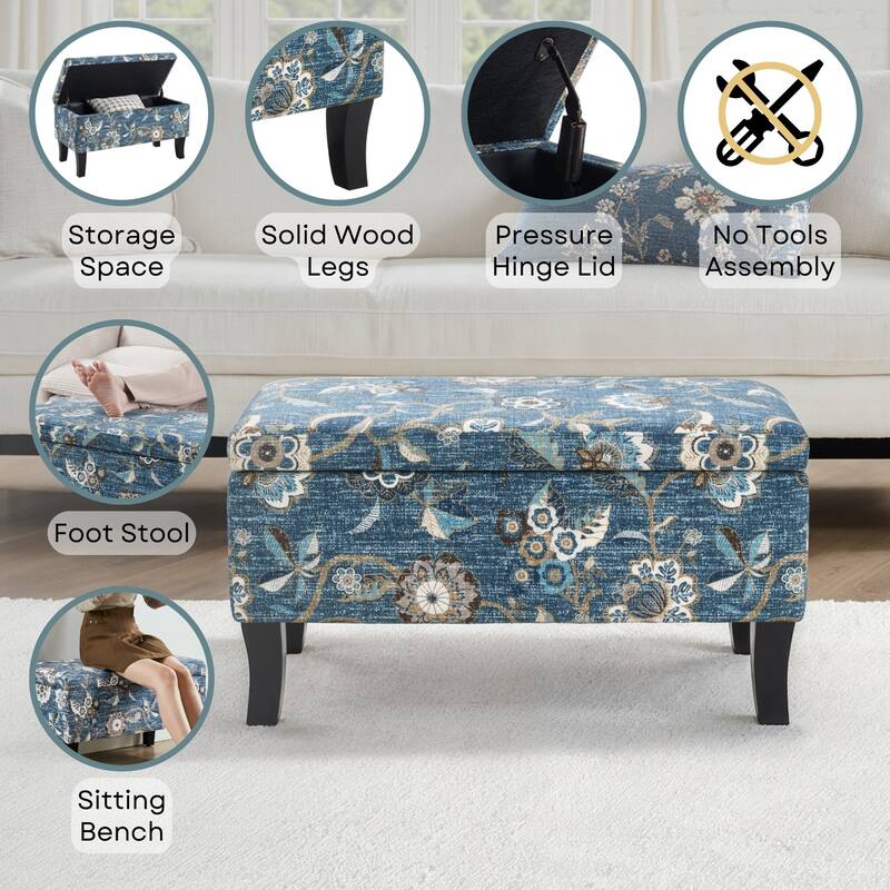 Convenience Concepts Designs4Comfort Winslow Storage Ottoman Bench