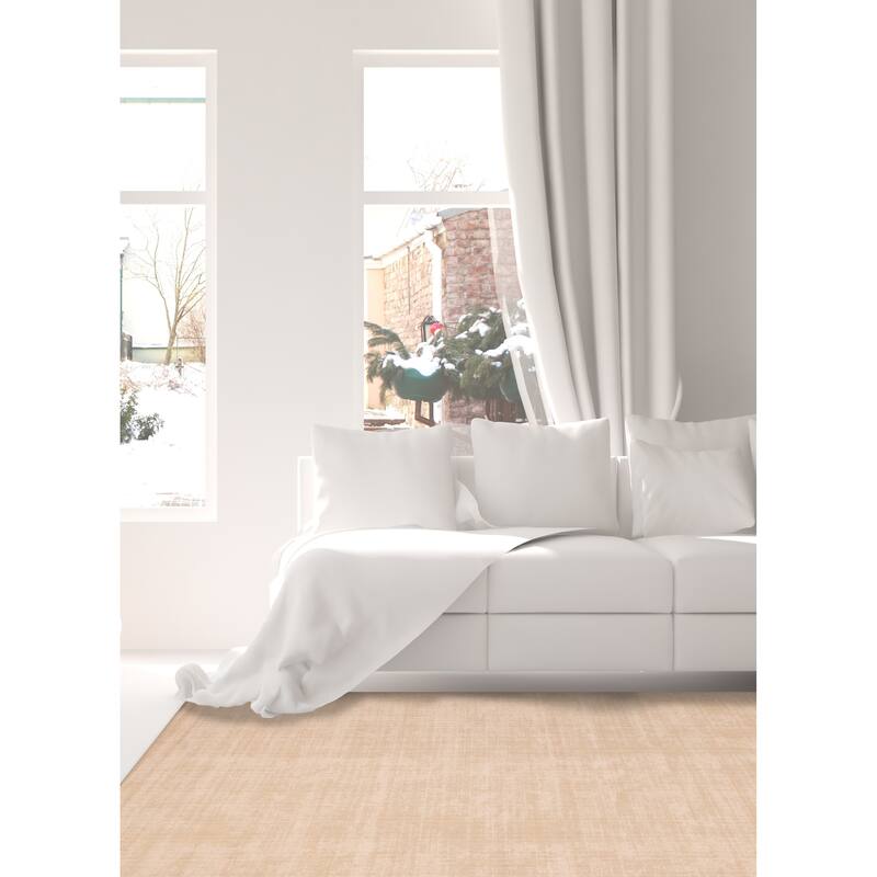 ECARPETGALLERY Hand Loomed Kashkuli Gabbeh Light Khaki Wool Rug - 7'11 x 11'4