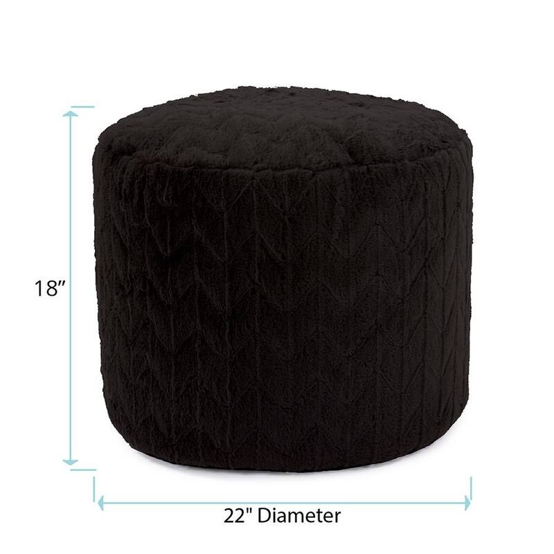 Allan Andrews Tall Pouf Angora Ebony