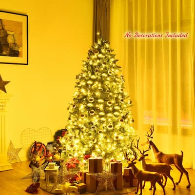 6 Feet Artificial Fir Christmas Tree with LED Lights and 1250 Branch Tips