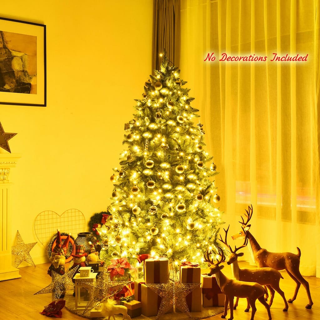 6 Feet Artificial Fir Christmas Tree with LED Lights and 1250 Branch Tips