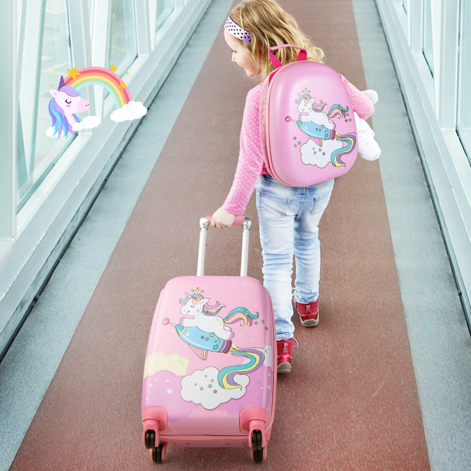 2 Pieces 18 Inch Kids Luggage Set with 12 Inch Backpack 13.5 x 8.5 x 20.5 L x W x H Bed Bath Beyond 41048947