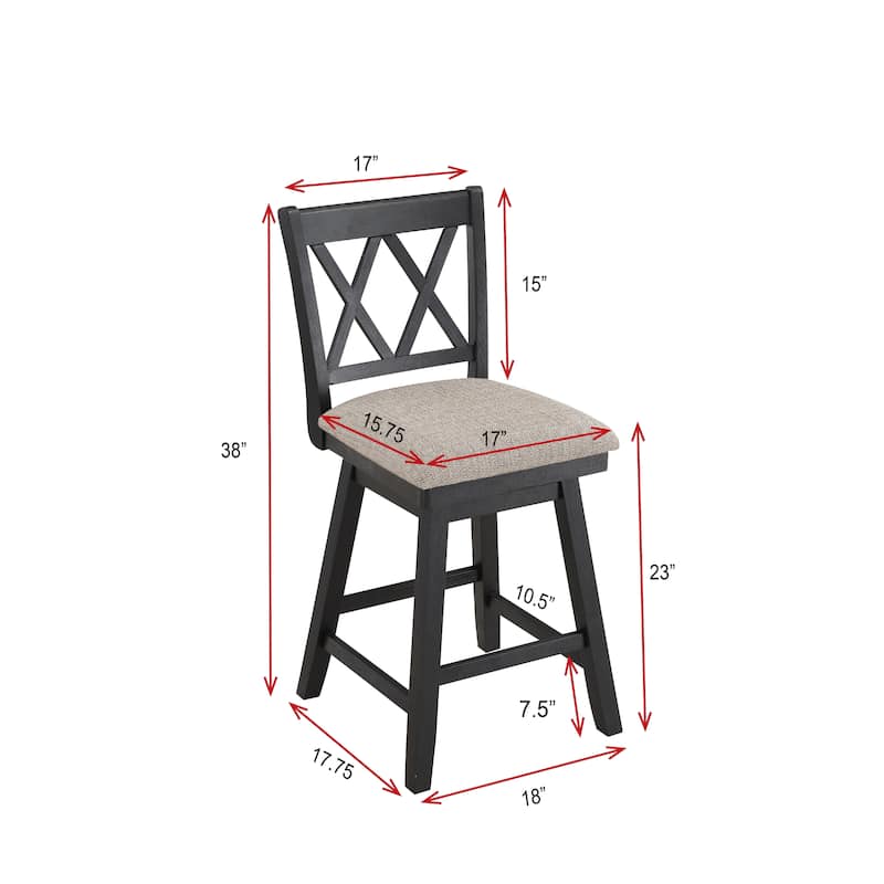 Brookline Wooden Linen Swivel Dining Room Barstool