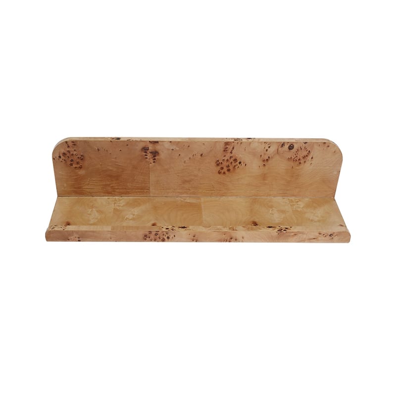 18.9x4.7x4.7" Burl Wood Floating Wall Shelf